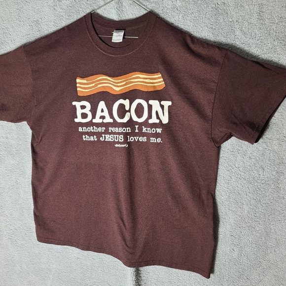 Gildan Other - Jesus Loves Me with Bacon Print